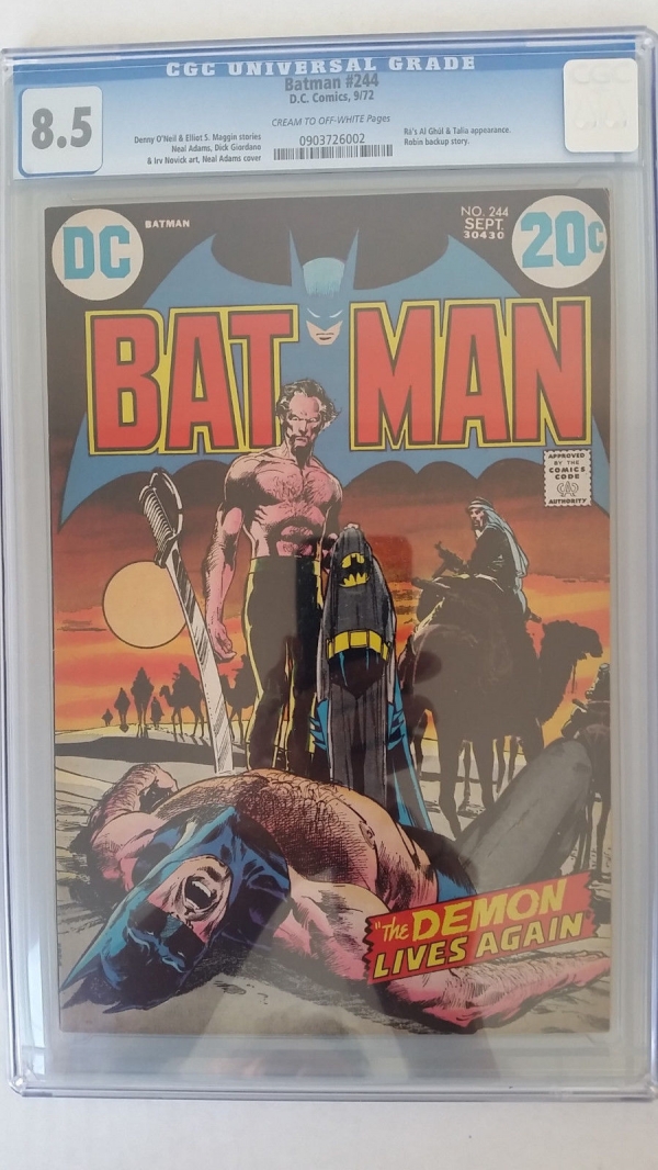 Batman 244 CGC 85 VF Ras Al Ghul Talia Appearance Neal Adams Cover