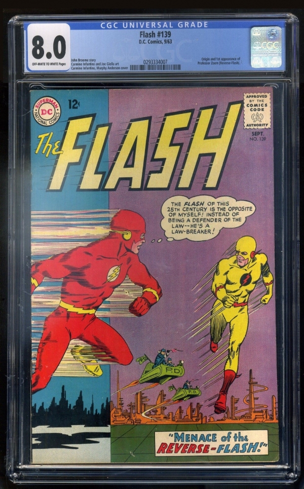 Flash 139 CGC 80 VF  1st Appearance of Reverse Flash
