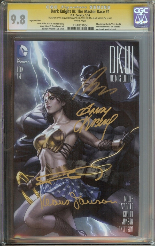 DARK KNIGHT III THE MASTER RACE DK3 1 CGC 98 SS MILLER  LEGACY EDITION