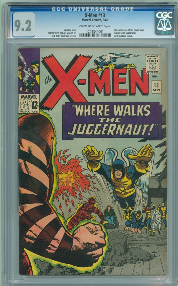 Xmen 13 CGC 92 NM OWW Marvel 1965 2nd App Juggernaut Strictly Graded