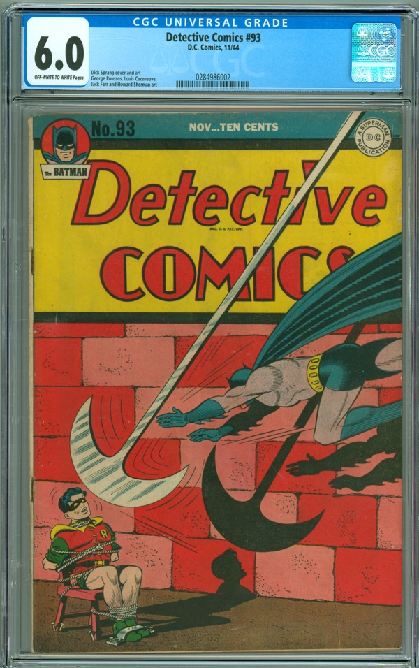 Detective Comics 93 CGC 60 FN DC 1944 OWW Batman Original Owner