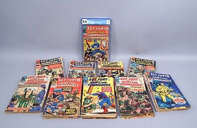 Vintage 1960s Marvel Grp 94 Sgt Fury Comic Books w CGC Graded 90 Sgt Fury 13