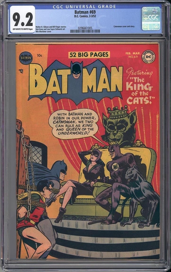 BATMAN 69  CGC NM 92  AMAZING CATWOMAN  CATMAN COVER  VERY RARE  1952