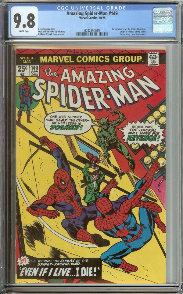 AMAZING SPIDERMAN 149 CGC 98 WHITE PAGES  1ST APPEARANCE OF SPIDERMAN CLONE