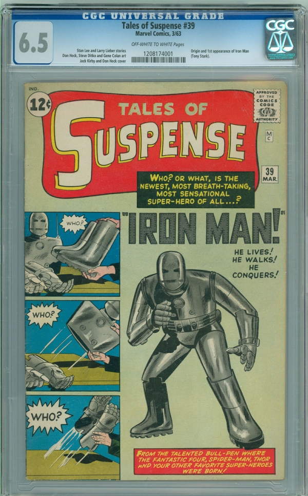 Tales of Suspense 39 CGC 65 FN OWW Marvel 1963 1st Appearance of Iron Man