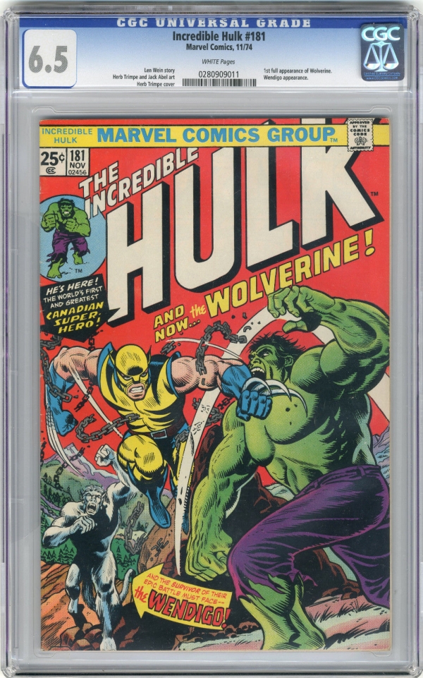 1974 Incredible Hulk 181 CGC 65 1st Wolverine