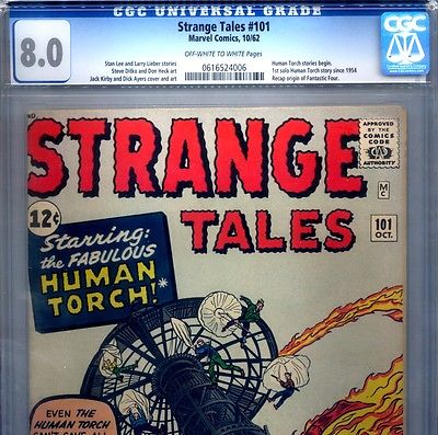 PRIMO  STRANGE TALES 101 VF 80 CGC 1st Human Torch FF 1962 Marvel movie comic