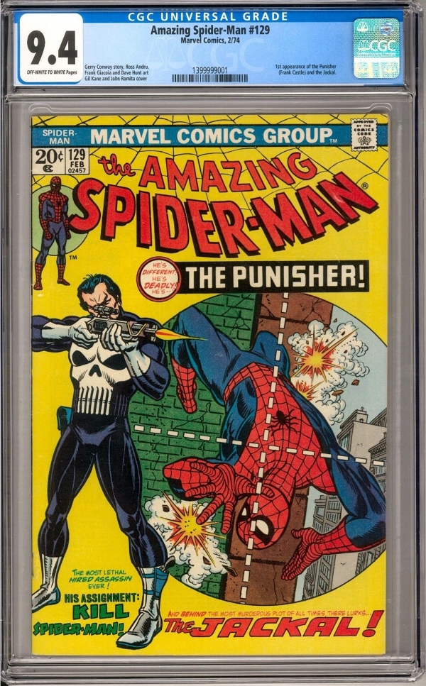 The Amazing SpiderMan 129 CGC 94 OWW 1st Appearance of the Punisher 