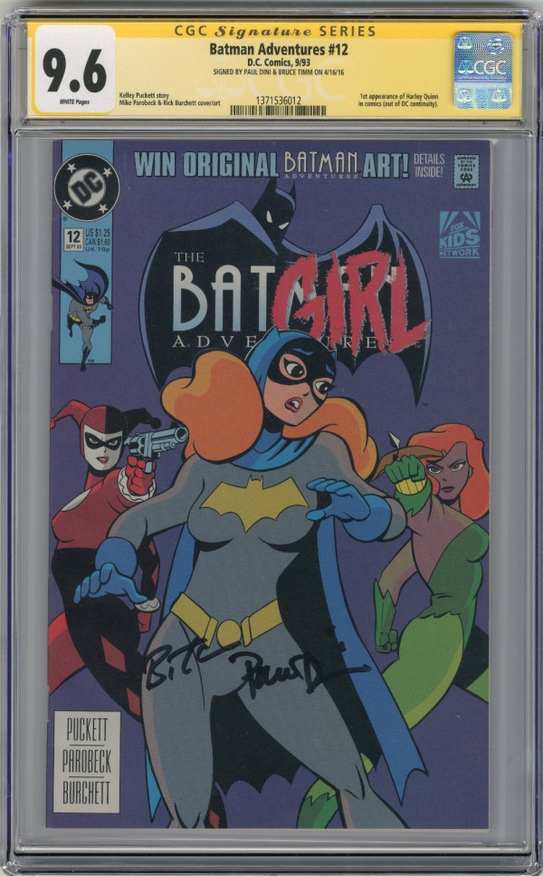 1993 Batman Adventures 12 CGC 96 1st Harley Quinn Signed by Dini  Timm
