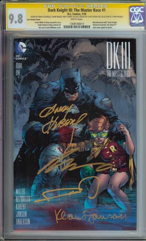 DARK KNIGHT III MASTER RACE DK3 1 CGC 98 SS MILLER JIM LEE 1500 VARIANT