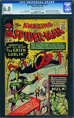 AMAZING SPIDERMAN 14 CGC 60 comic bookFirst GREEN GOBLIN 1108714001