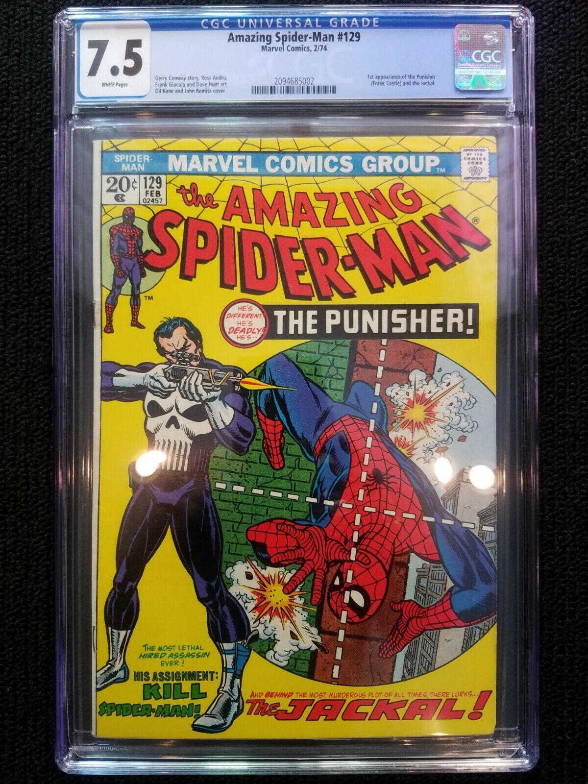 Amazing SpiderMan 129 CGC 75 Marvel Comics 1st App of The Punisher  KEY