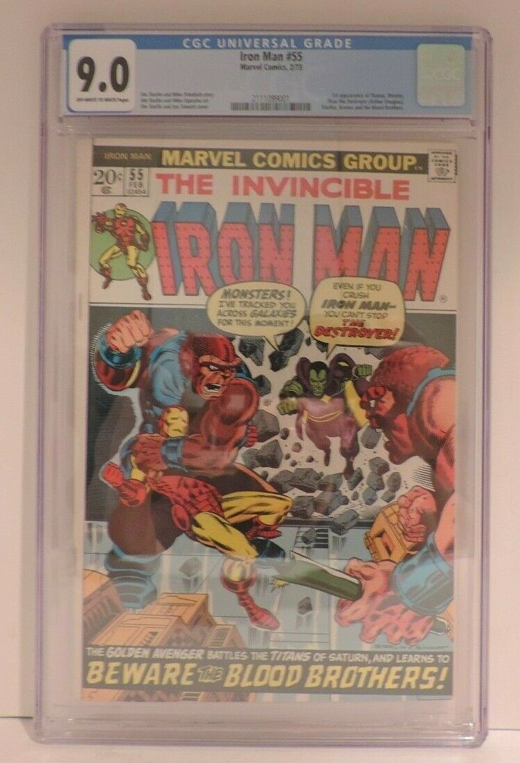 Marvel The Invincible Iron Man 55 Key First Thanos First Drax CGC 90