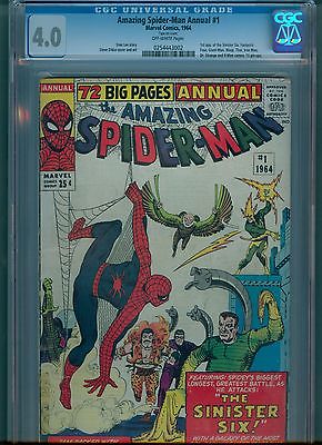 Amazing Spiderman Annual 1 CGC 40 Off White Pages 1st Appearance Sinister Six 