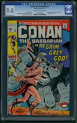 Conan the Barbarian 3 1971 CGC Graded 94  Barry WindsorSmith Cover 