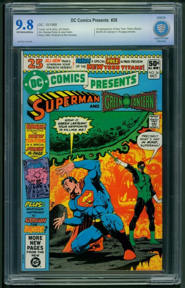 DC Comics Presents 26 1980 CBCS Graded 98  New Teen Titans  Not CGC