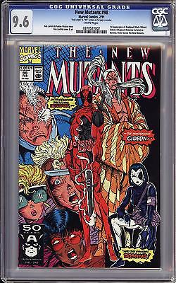 NEW MUTANTS 98 CGC 96   WHITE PAGES  1ST APPEARANCE OF DEADPOOL