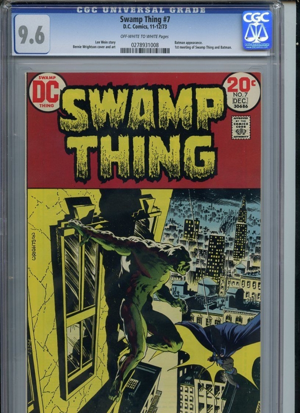 Swamp Thing 7 1977 Batman Cover Wrightson CGC 96 NM