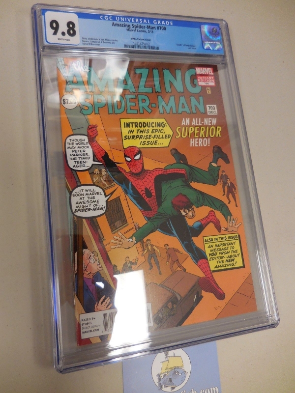 The Amazing Spiderman 700 cgc 98 Steve Ditko variant cover 1300 Marvel Slott
