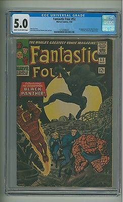Fantastic Four 52 CGC 50 COW pages 1st app Black Panther Kirby c08154