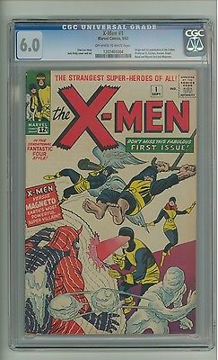 XMen 1 CGC 60 OWW pages Origin1st app XMen  Magneto Kirby c09479