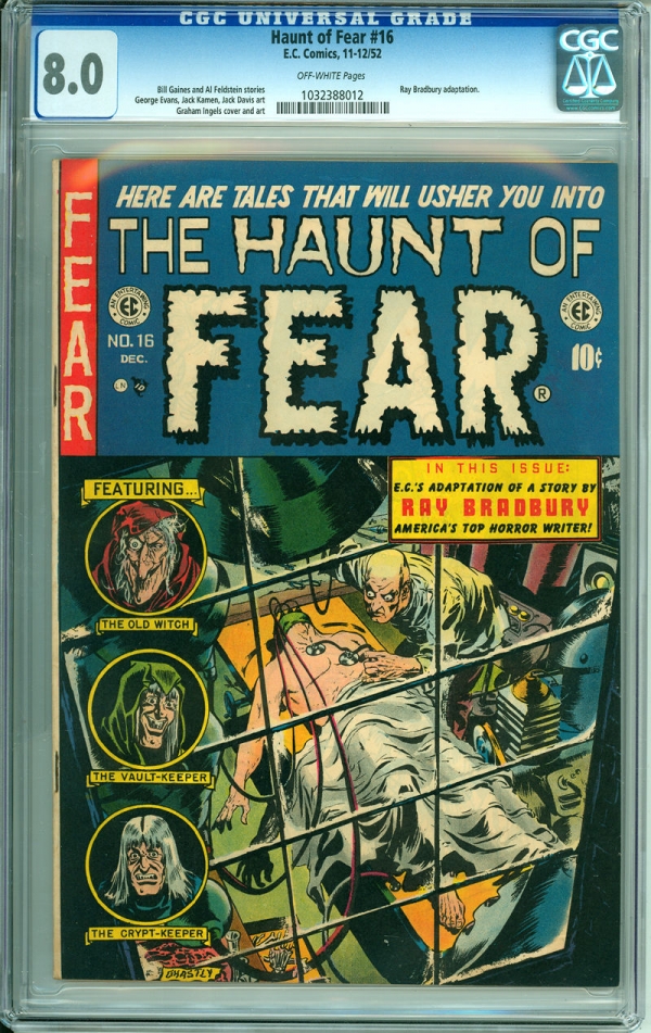 Haunt of Fear 16 CGC 80 VF OW EC 1952 Ray Bradbury Classic Horror Cover