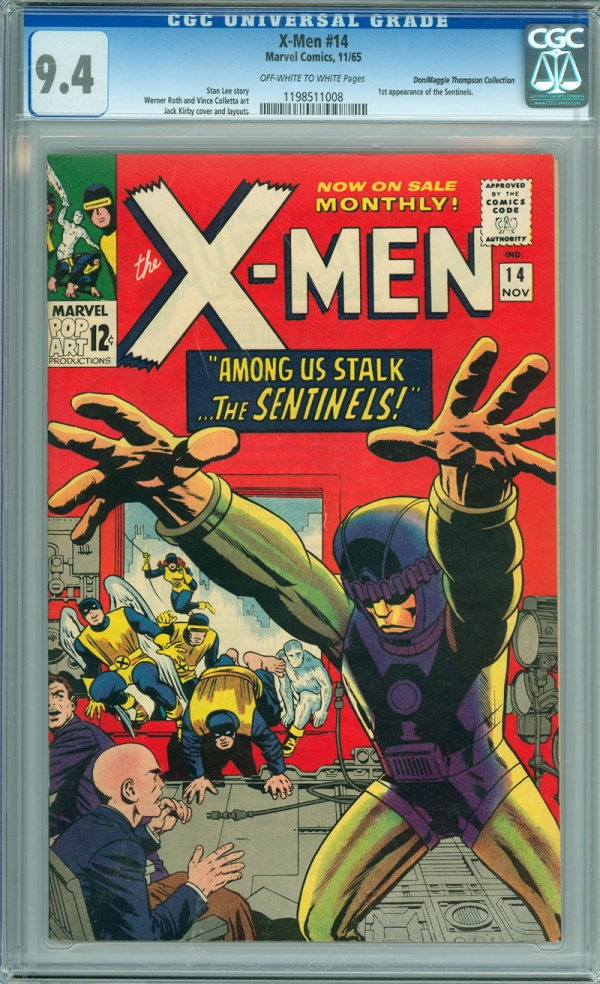 Xmen 14 CGC 94 NM Near Mint OWW Marvel 1965 1st Appearance of The Sentinels 