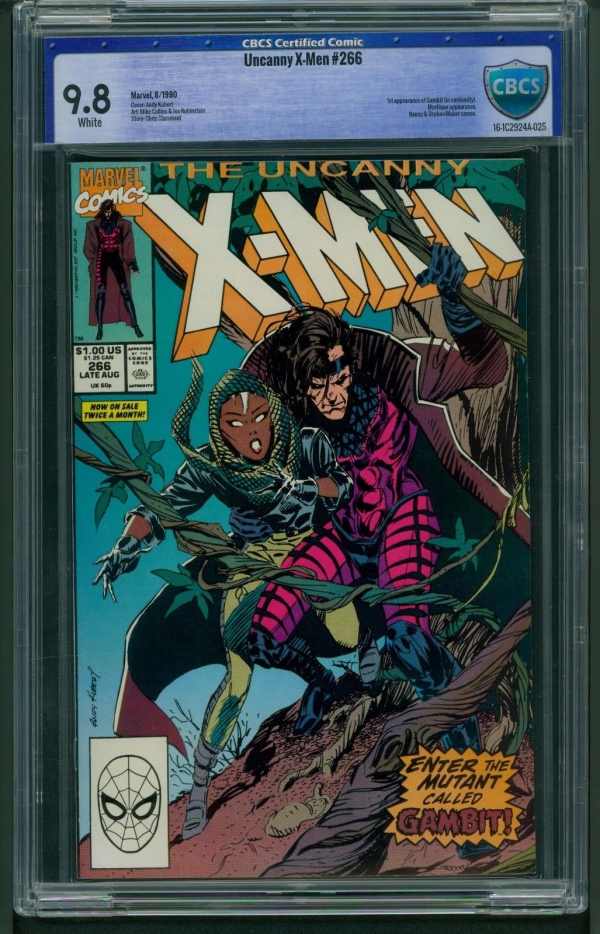 Uncanny XMen 266 1990 CBCS Graded 98  1st Gambit  Andy Kubert  Not CGC