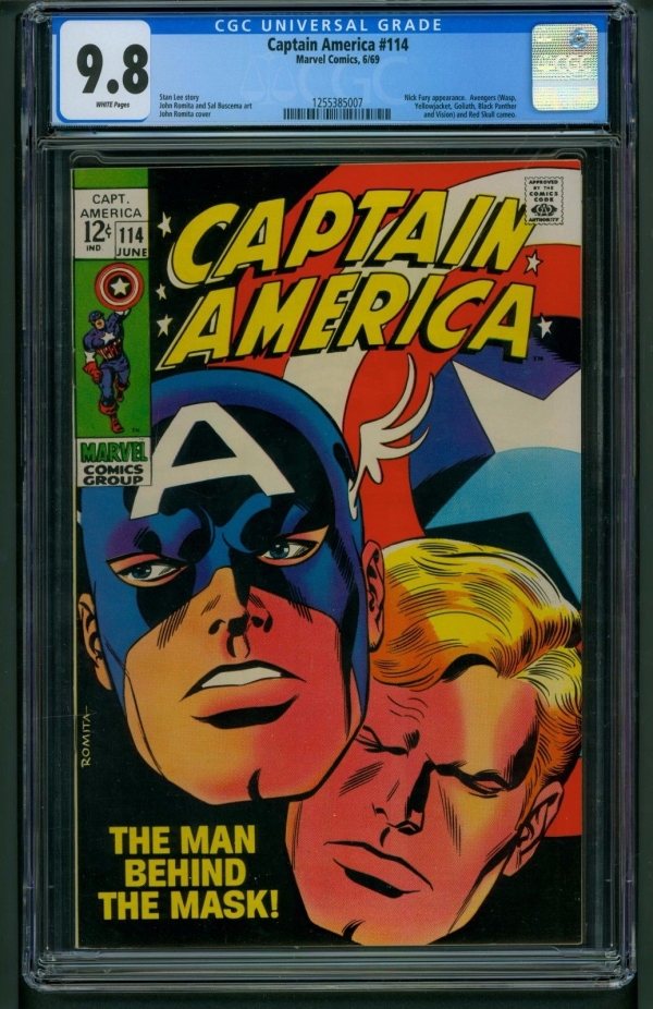 Captain America 114 1969 CGC Graded 98  Nick Fury Appearance  Stan Lee