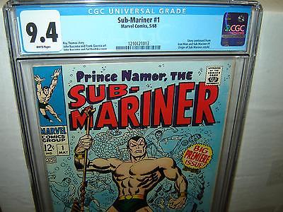 SubMariner 1 CGC 94 White p 1968 Marvel Comics 1st Issue Origin r00063