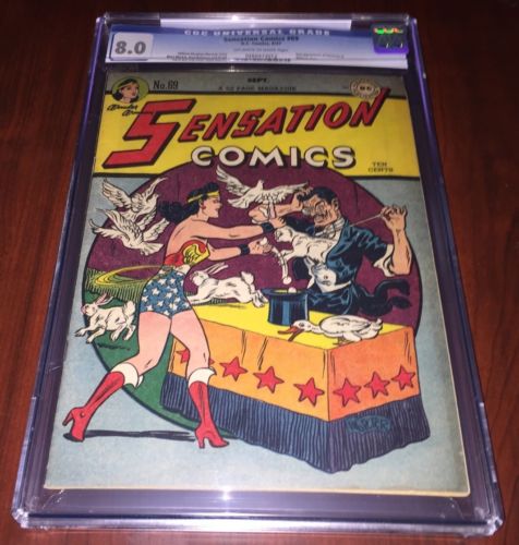 SENSATION COMICS 69 CGC 80 oww Second Huntress Wonder Woman Wildcat 1947 DC