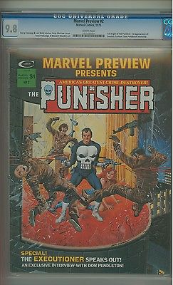 Marvel Preview 2 CGC 98 White p 1st origin Punisher 1st D Fortune c10371