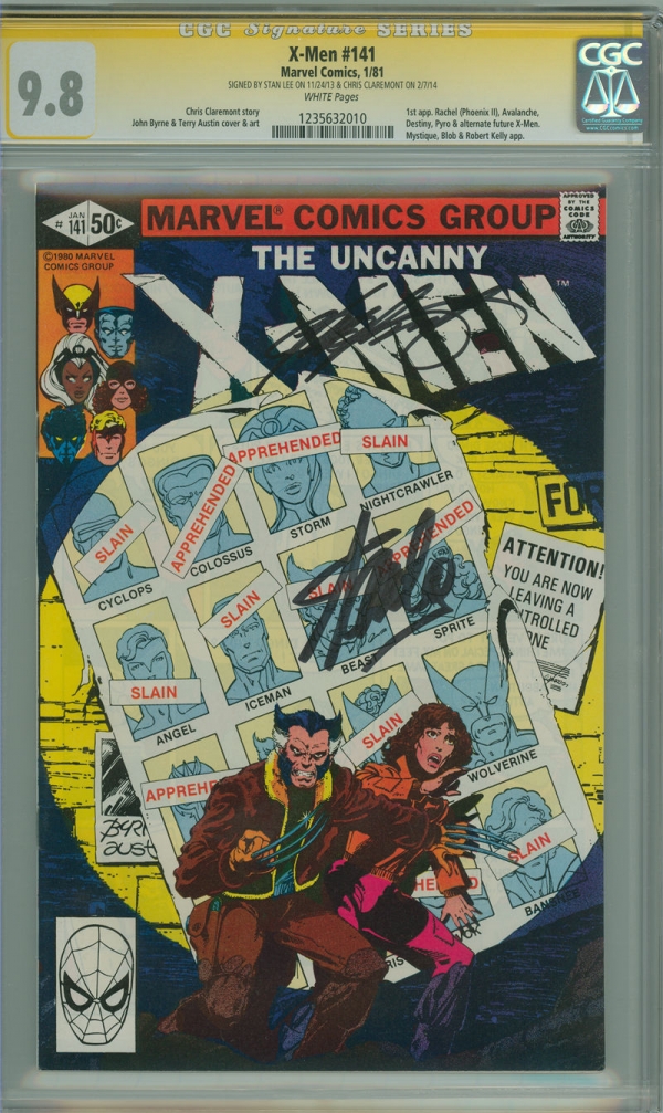 Xmen 141 CGC 98 NMM WP Double Signature Series Stan Lee  Chris Claremont 