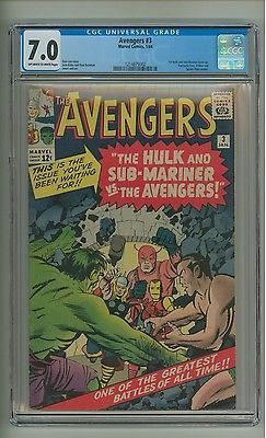 Avengers 3 CGC 70 OWW pgs 1st Hulk and SubMariner teamup Kirby c12921