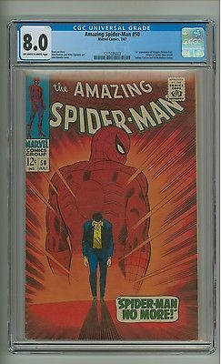 Amazing SpiderMan 50 CGC 80 OWW p 1st app Kingpin Marvel 1967 c12917