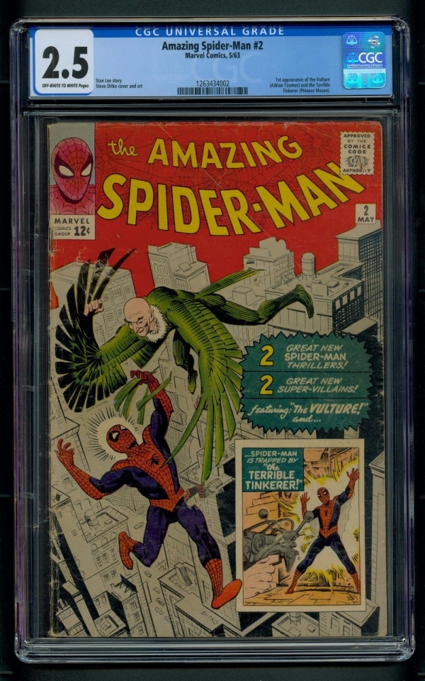 Amazing SpiderMan 2 1963 CGC Graded 25  Vulture  Stan Lee  Steve Ditko