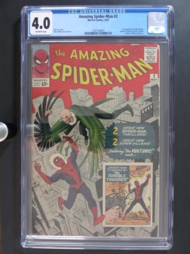 Amazing SpiderMan 2  CGC 40 VG Marvel 1963 1st Vulture  Terrible Tinkerer