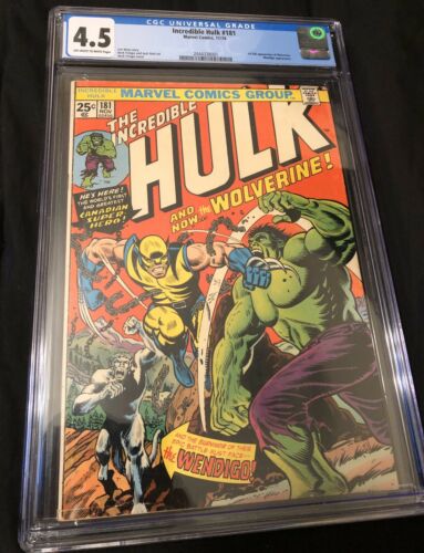 Hulk 181 CGC 45 Grade 1st FULL App of Wolverine Nice Looking book