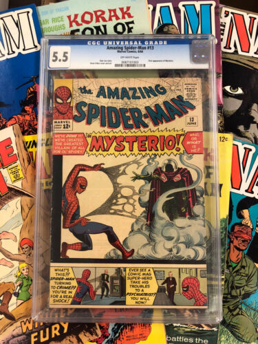 Amazing SpiderMan 13 CGC 55 F mysterio MARVEL 1964 stan lee DITKO silver age