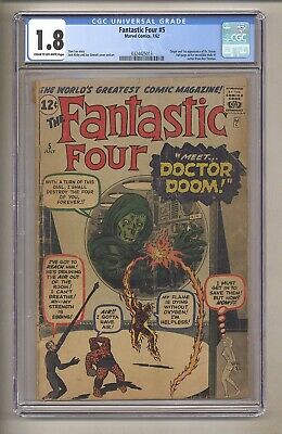 Fantastic Four 5 CGC 18 COW Pages 1st app Dr Doom 1962 Marvel Comics j 147