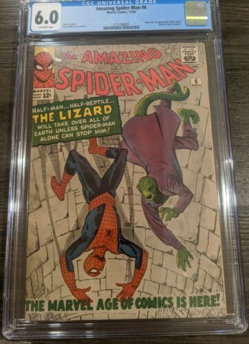  Amazing Spiderman 6 CGC 60 Silver Age Comic  First Appearance of Lizard Marvel