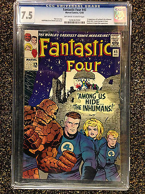 FANTASTIC FOUR 1965 45 CGC 75 VF 1ST APPEARANCE OF THE INHUMANS BLACK BOLT