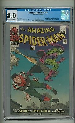 Amazing SpiderMan 39 CGC 80 OWW p Green Goblin IDd Romita 1966 c08145