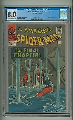 Amazing SpiderMan 33 CGC 80 OWW pages Curt Conners Ditko 1966 c08552