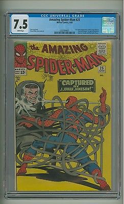 Amazing SpiderMan 25 CGC 75 White p 1st brief app Mary Jane Ditko c08551