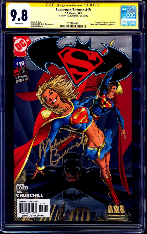 SupermanBatman 19 CGC SS 98 signed Melissa Benoist TV SUPERGIRL ACTRESS NMMT