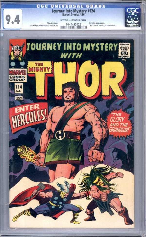 Journey Into Mystery 124 1966 Stan Lee Hercules Thor Jane Foster  CGC 94