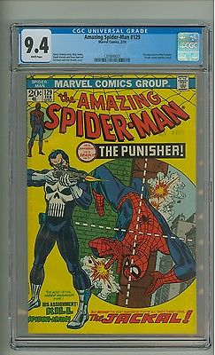 Amazing SpiderMan 129 CGC 94 White pgs 1st app Punisher  Jackal c09474