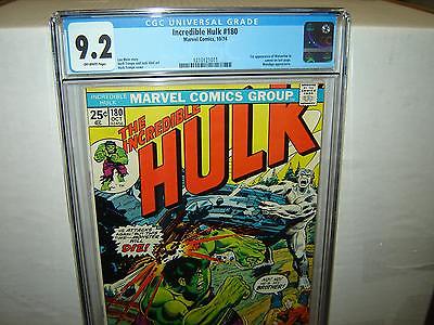Incredible Hulk 180 CGC 92 OW p 1st Wolverine cameo 1974 Marvel r00049