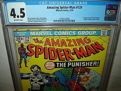 Amazing SpiderMan 129 CGC 45 OW p 1st App PUNISHER 1974 Marvel r00019